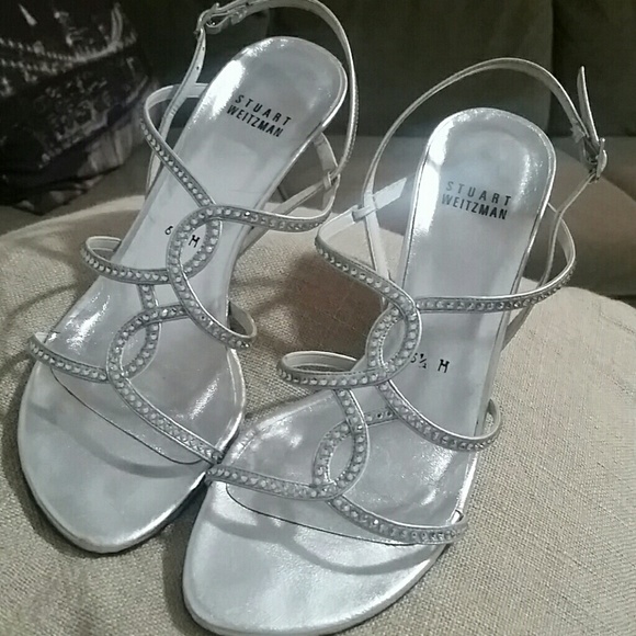 Stuart Weitzman Shoes - Stuart Weitzman Rhinestone Silver Sandals